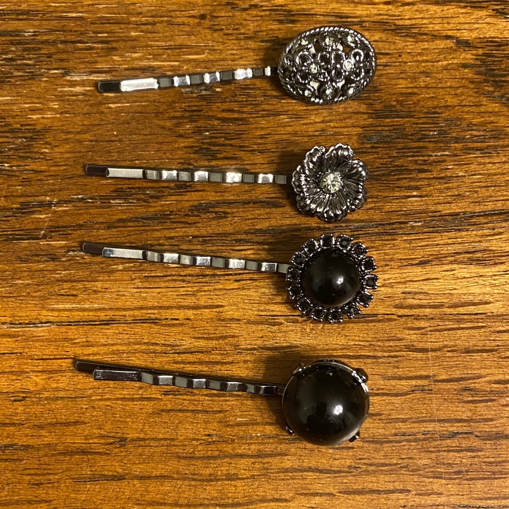 Black and Silver Gothic Hair Pins - Picture 3 of 4